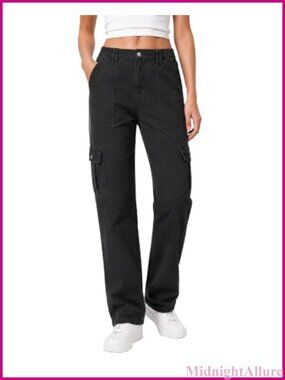 Tall Cargo Pants Straight Leg Utility Work Pants Extended Inseam Women